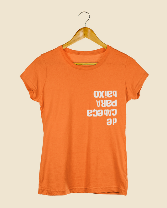 Camiseta Baby Look De Cabeça Para Baixo