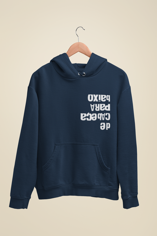 Moletom Canguru Capuz De Cabeça Para Baixo