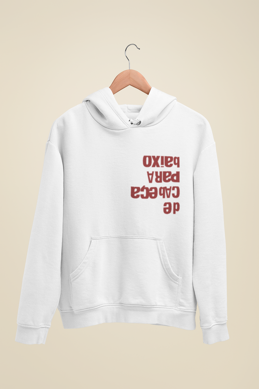 Moletom Canguru Capuz De Cabeça Para Baixo