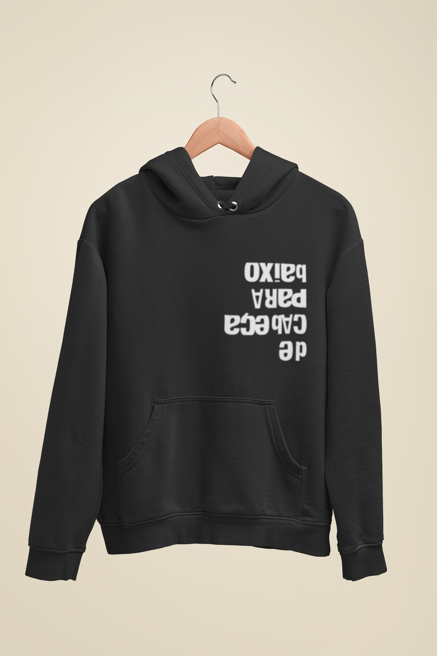 Moletom Canguru Capuz De Cabeça Para Baixo