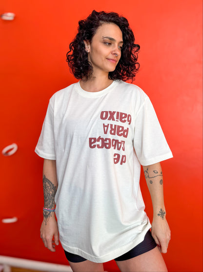 Camiseta Oversized De Cabeça Para Baixo