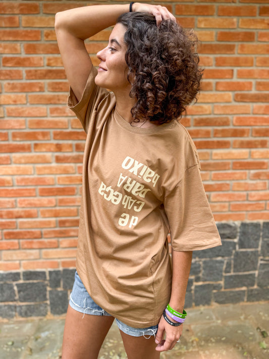 Camiseta Oversized De Cabeça Para Baixo