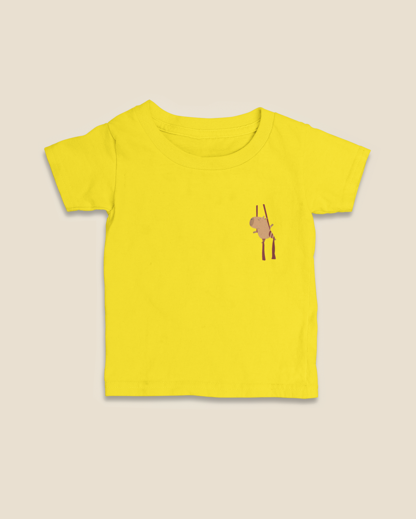 Camiseta Infantil 0 a 3 anos Capivara Tecido