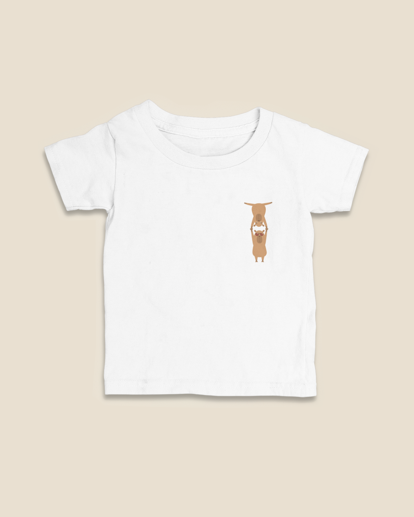 Camiseta Infantil 0 a 3 anos Capivaras Mão a Mão