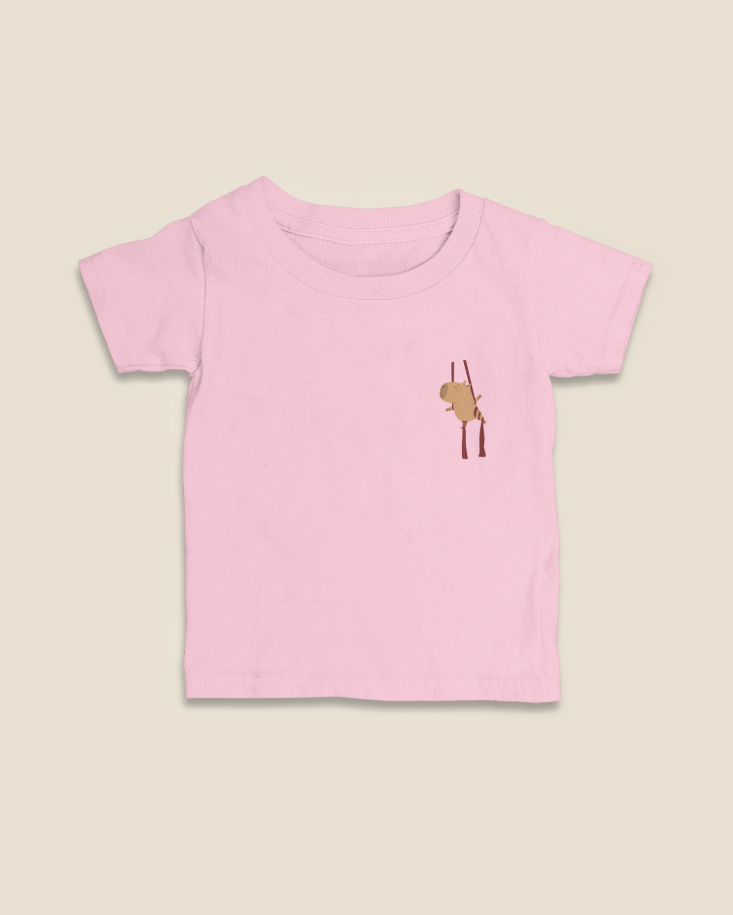 Camiseta Infantil 0 a 3 anos Capivara Tecido