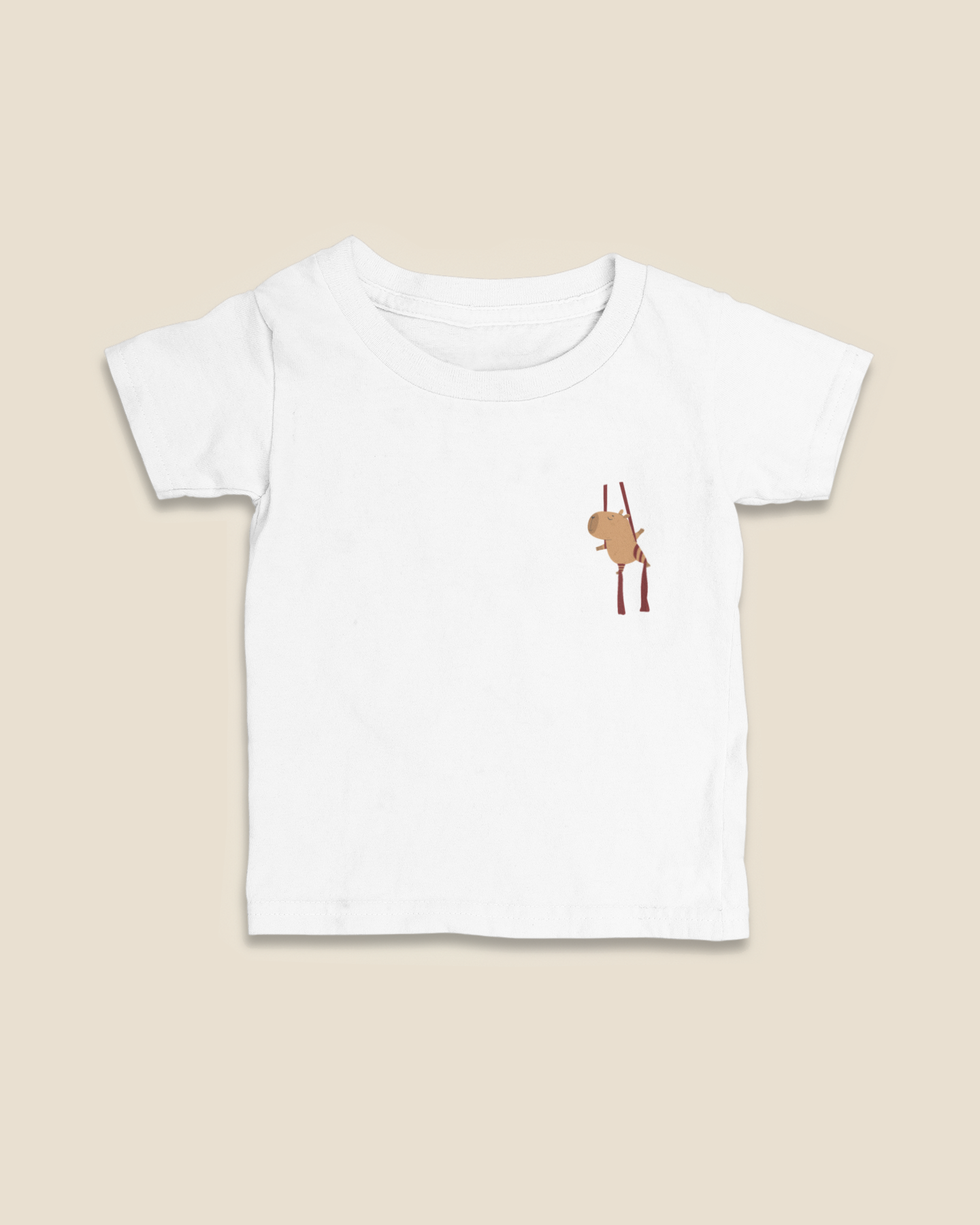 Camiseta Infantil 0 a 3 anos Capivara Tecido