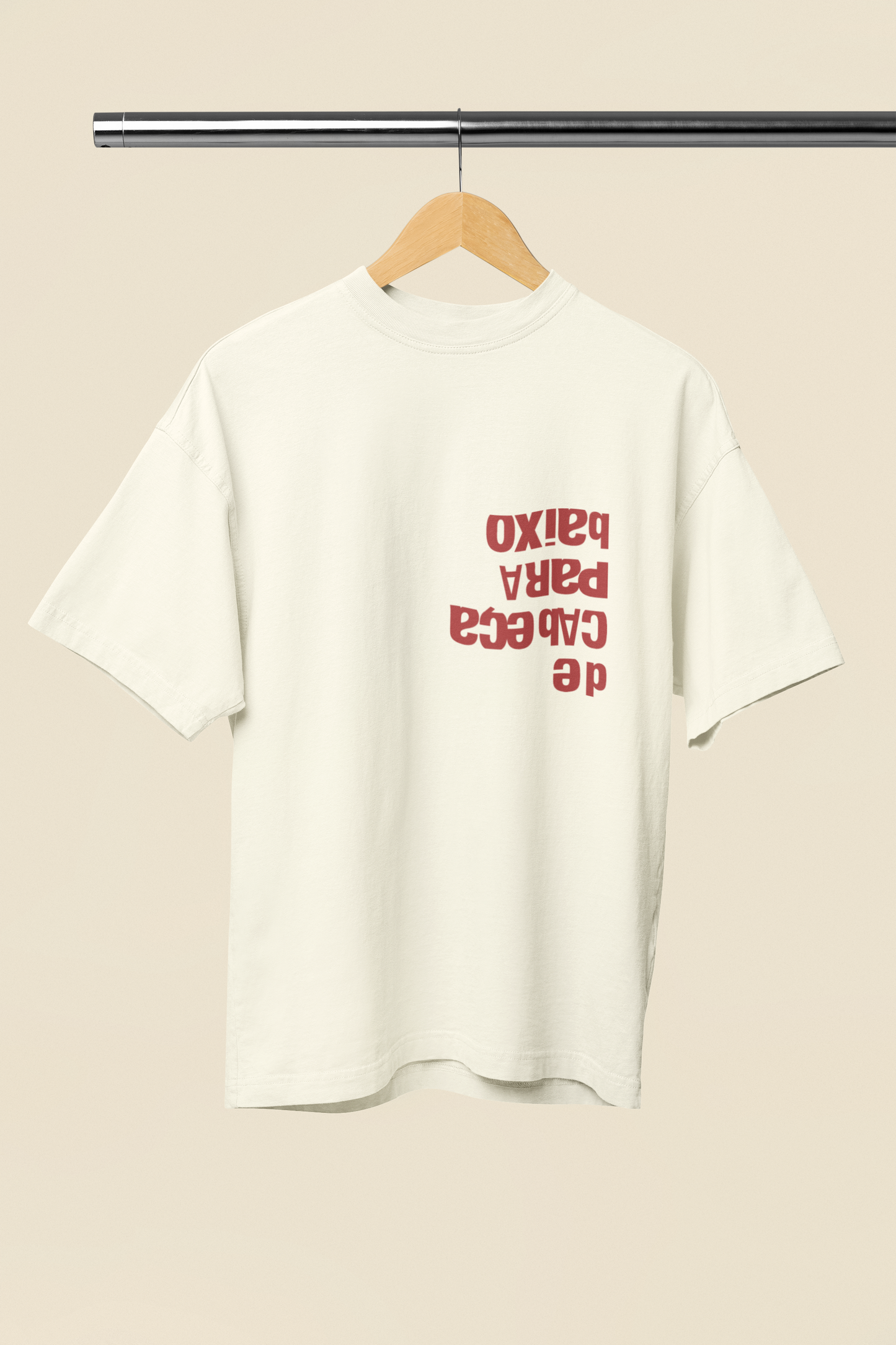 Camiseta Oversized De Cabeça Para Baixo