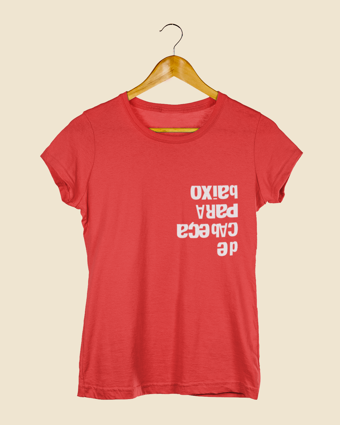 Camiseta Baby Look De Cabeça Para Baixo