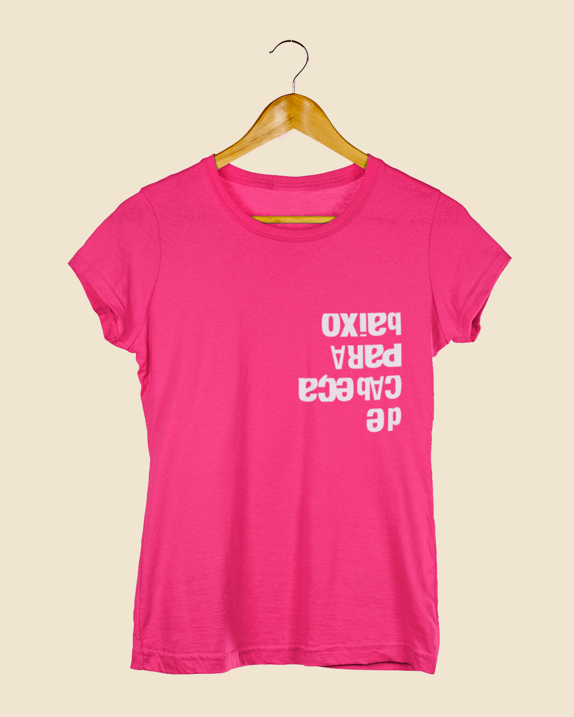 Camiseta Baby Look De Cabeça Para Baixo