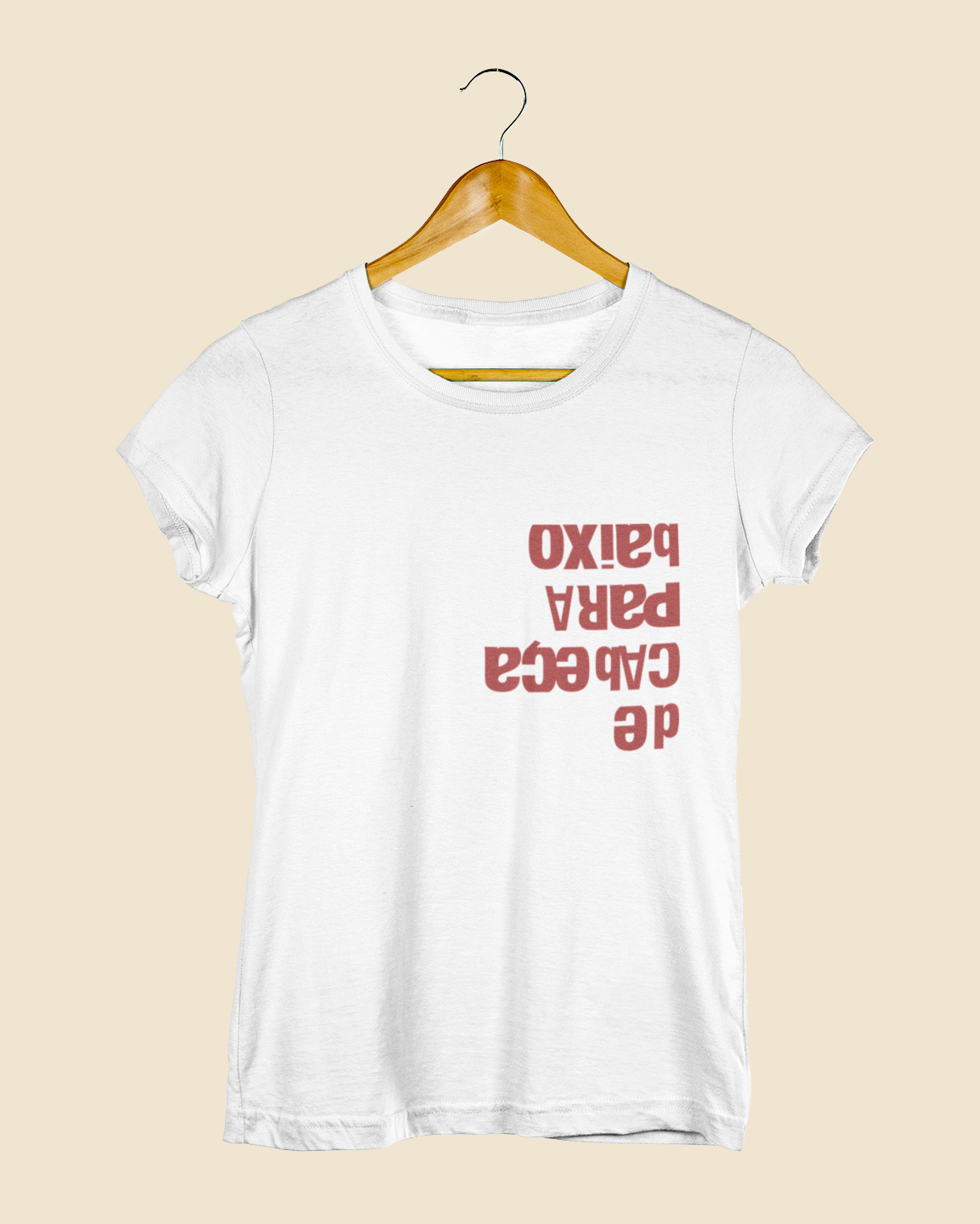 Camiseta Baby Look De Cabeça Para Baixo