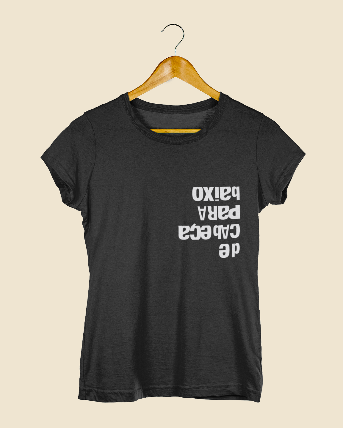 Camiseta Baby Look De Cabeça Para Baixo