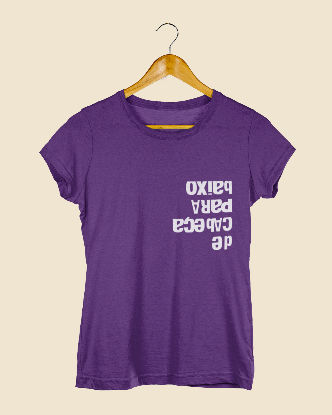 Camiseta Baby Look De Cabeça Para Baixo