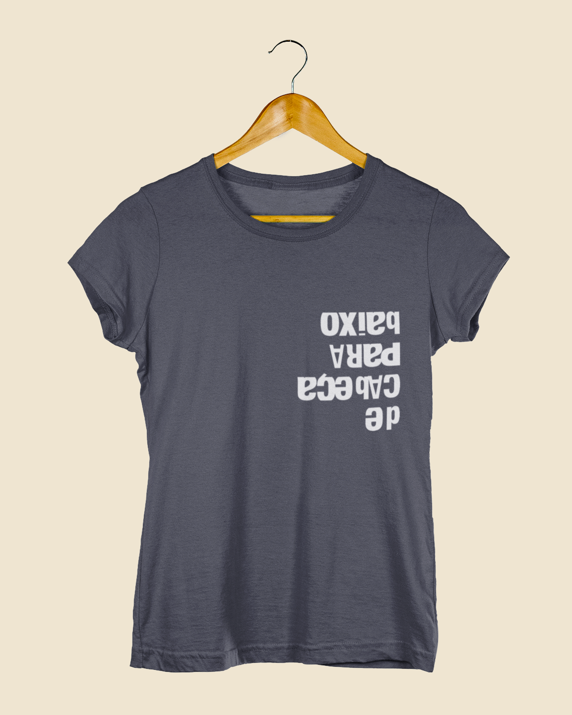 Camiseta Baby Look De Cabeça Para Baixo